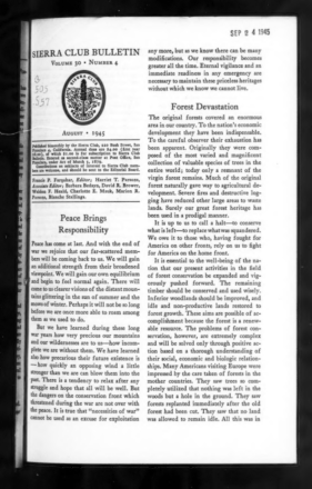 Sierra Club Bulletin 1945 Vol 30 No 4 August thumbnail